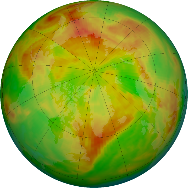 Arctic ozone map for 19 May 1991